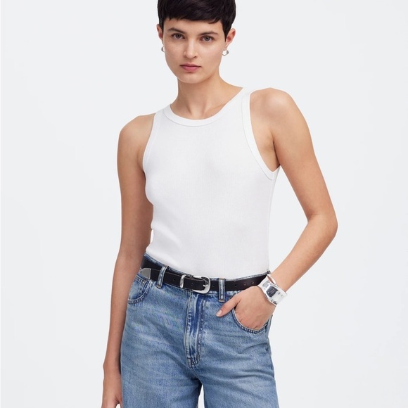 Madewell Re)generative Cotton Essential High-Neck Tank - Picture 1 of 4